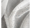 Hotová záclona MOLLY s kamínky bílá - na průchodkách