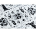 Koberec ARGENT - W7039 Kvety šedý / černý