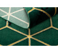 Koberec EMERALD exkluzivní 1014 glamour, styl kostka lahvově zelený / zlatý