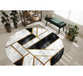 Koberec EMERALD exkluzívny 1015 kruh - glamour, marmur, geometrický čierny/zlatý