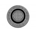 Koberec GLOSS 6776 85 kruh, ramka, řecký, klíč - černý / sloní kost