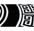 Koberec GLOSS 6776 85 kruh, ramka, grécky, kľúč - čierny / slonia kosť