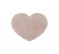 Koberec protiskluzový SHAPE 3105 Srdce Shaggy - špinavě růžový plyš