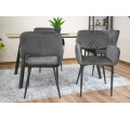 Set dvou jídelních židlí AMALFI samet šedé (černé nohy) 2ks