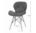Set štyroch jedálenských stoličiek LAGO ekokoža - sivo/biele (hnedé nohy) 4ks
