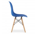 Set tří jídelních židlí OSAKA modré (hnědé nohy) 3ks