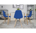 Set troch jedálenských stoličiek OSAKA modré (hnedé nohy) 3ks