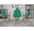 Set dvoch jedálenských stoličiek OSAKA zelené (hnedé nohy) 2ks