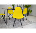 Set jídelních židlí OSAKA žluté (černé nohy) 4ks