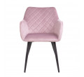 Jídelní židle SHELTON sametová růžová 860497