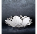 Dekoratívna miska SIENA 01 biela / strieborná