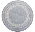 Šňůrkový oboustranný koberec Brussels 205670/10310 modrý / krémový kruh