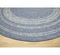 Šnúrkový obojstranný koberec Brussels 205670/10310 modrý / krémový kruh 
