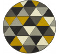 Koberec Luna 502902/89925 Trojuholníky medový / krémový / tmavosivý