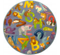 Detský koberec Alfabet 19 sivý kruh 