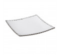 Dekoratívny tanier ELORA 01 biely / strieborný