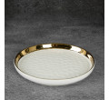 Dekoratívny tanier ETNA 02 biely / zlatý