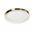 Dekoratívny tanier ETNA 02 biely / zlatý