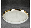Dekorativní talíř ETNA 01 bílý / zlatý