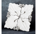 Dekoratívny tanier SIENA 01 biely / strieborný
