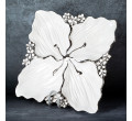 Dekorativní talíř SIENA 02 bílý / stříbrný