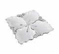 Dekoratívny tanier SIENA 02 biely / strieborný