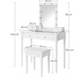 Toaletný stolík so zrkadlom a stolíkom RDT172W01