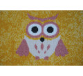 Detský metrážny koberec OWLS sovičky žltý