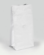 Vrecká na kávu ploché dno s vnútorným ventilom 110x70x215 100ks 250g biele
