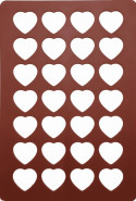 Šablóna na čokoládu srdcia