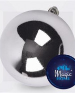 MagicHome Stieborná vianočná guľa 1 ks/ bal, 15 cm