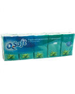 Q-Soft Papierové vreckovky s vôňou Aloe Vera 4-vrstvové 10 x10 ks