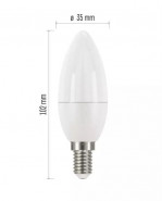 EMOS LED Žiarovka Classic sviečková 6W E14 neutrálna biela