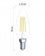 EMOS LED Žiarovka Filament sviečka 6W E14 neutrálna biela
