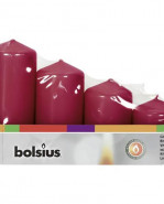 BOLSIUS Adventné sviečky Pillar 4 ks bordové