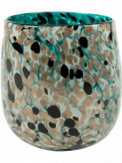 Leia Vase shiny Aqua 16x17 cm