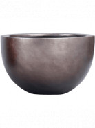 Metallic silver leaf bowl matt coffee 45x27 cm