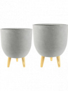 Indoor Pottery pot Ruth Light Grey (set 2ks) 32x41 cm a 37x27 cm
