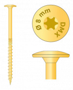 DOMAX Tesárska skrutka s tanierovou hlavou 8x160 mm 50 ks/bal