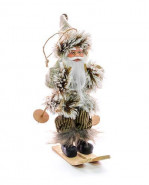 Dekorácia MagicHome Vianoce, Santa na lyžiach, závesný, 18 cm
