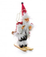 MagicHome Dekorácia Santa na lyžiach 18 cm