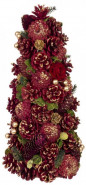 Stromček MagicHome Vianoce, ozdobený, prírodný, červeno-zlatý, 40 cm
