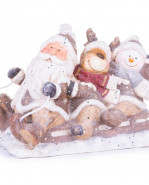 MagicHome Santa, sob a snehuliak na saniach keramika 45x23x34,50 cm