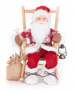 Dekorácia MagicHome Vianoce, Santa, sediaci, 46 cm