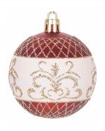 Sada vianočných gúľ s ornamentmi MagicHome 9 ks, červená