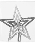 Ozdoba MagicHome Vianoce, 1 ks, 19,5 cm, hviezda, strieborná, na vianočný stromček