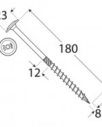 DOMAX Tesárska skrutka s tanierovou hlavou 8x180 mm 50 ks/bal