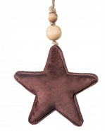 EUROFIRANY Ozdoba vianočná hviezda plyšová 15cm bordová
