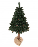 ROY Vianočný stromček borovica klasická na kmeni so šiškami De Lux 120 cm