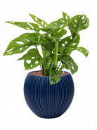 Kvetináč Capi Nature Groove special vase ball modrý 12x10 cm